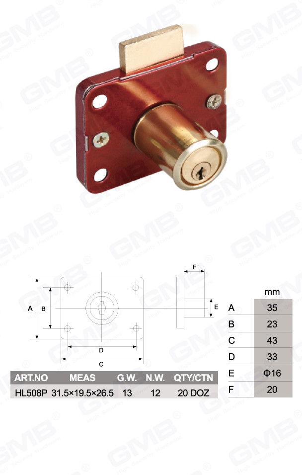 Высококачественный замок из цинкового сплава для дверей шкафа и ящика для мебели (HL508P) (2)