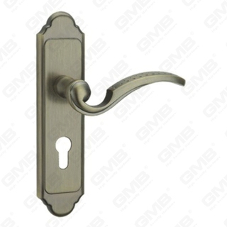 Дверная ручка Потяните деревянные дверные аппаратные ручки заблокированного двери на тарелке для Mortice Lockset с помощью цинкового сплава или стальной ручки двери (CM588-C33-DAB)