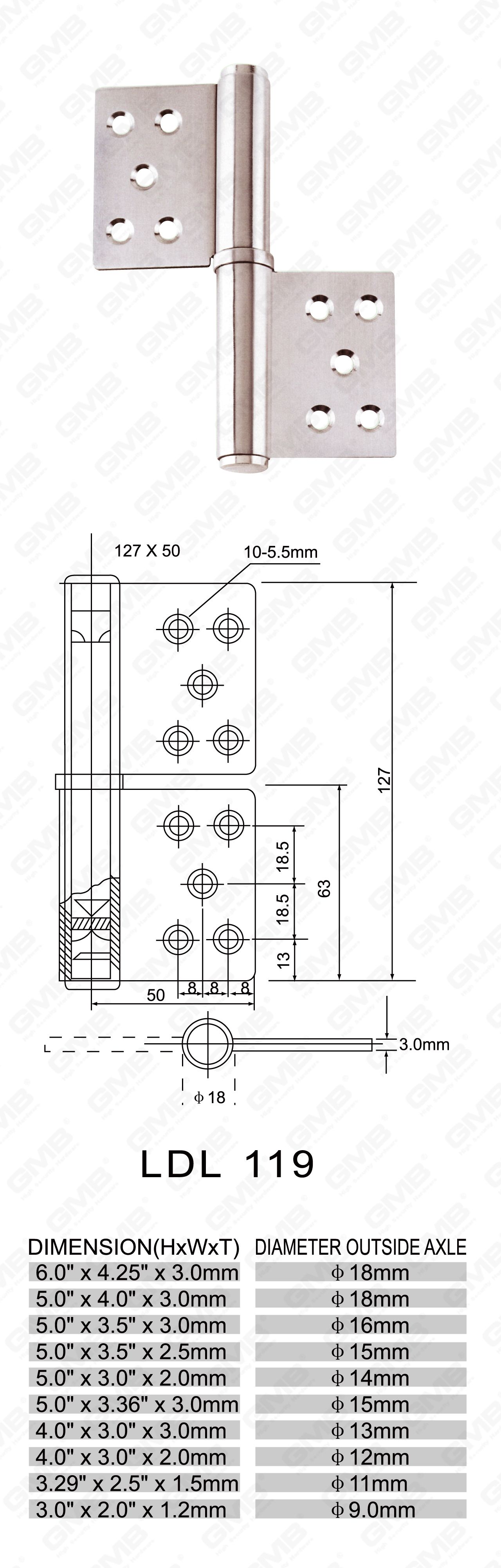 Петля из нержавеющей стали Series_LDL-119-49