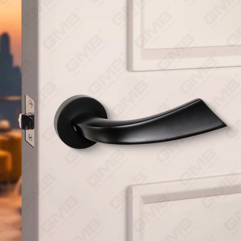 Современная простая ручка дверного замка из цельного цинкового сплава на круглой розетке (Z062417)