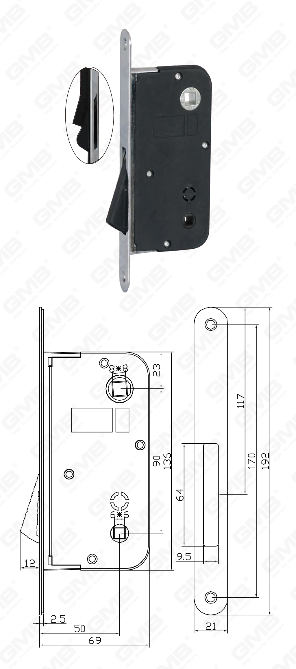 02 Врезной замок第一部分_CX9050B-A-14