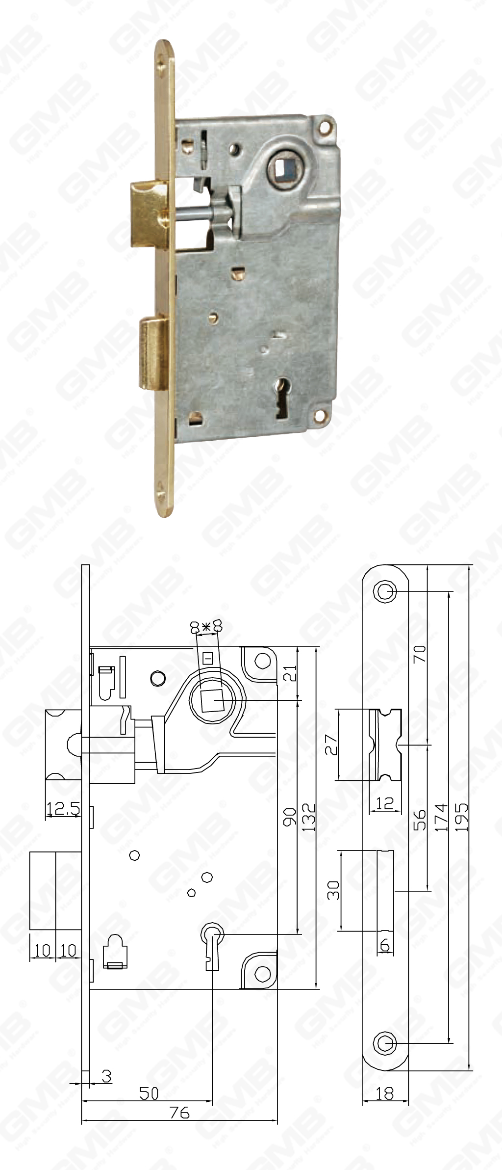 02 Замок врезной_9171K-1-88
