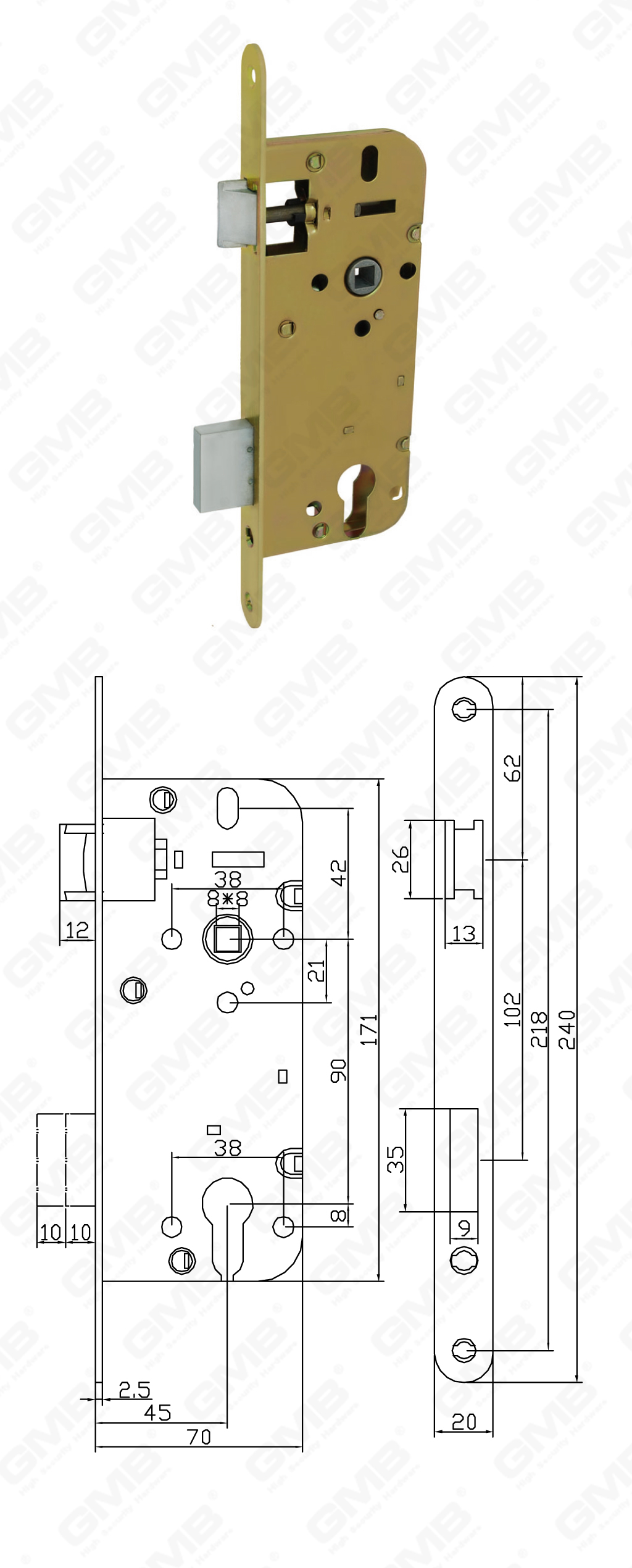 02 Замок врезной第二部分_3410C-48