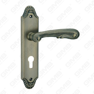 Дверная ручка Потяните деревянные дверные аппаратные ручки блокировки дверной ручки на тарелке для Mortice Lockset с помощью цинкового сплава или стальной ручки двери (ZM405103-DAB)