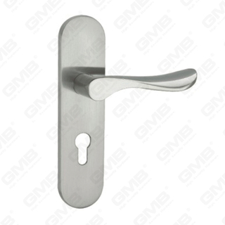 Дверная ручка Потяните деревянные дверные аппаратные ручки блокировки дверной ручки на тарелке для Mortice Lockset с помощью цинкового сплава или стальной ручки двери (CM583-C109-N)