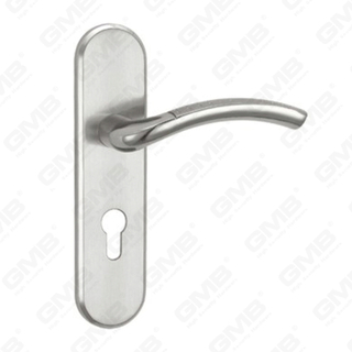 Дверная ручка Потяните деревянные дверные аппаратные ручки блокировки дверной ручки на тарелке для Mortice Lockset с помощью цинкового сплава или стальной ручки двери (CM582-C37-K)