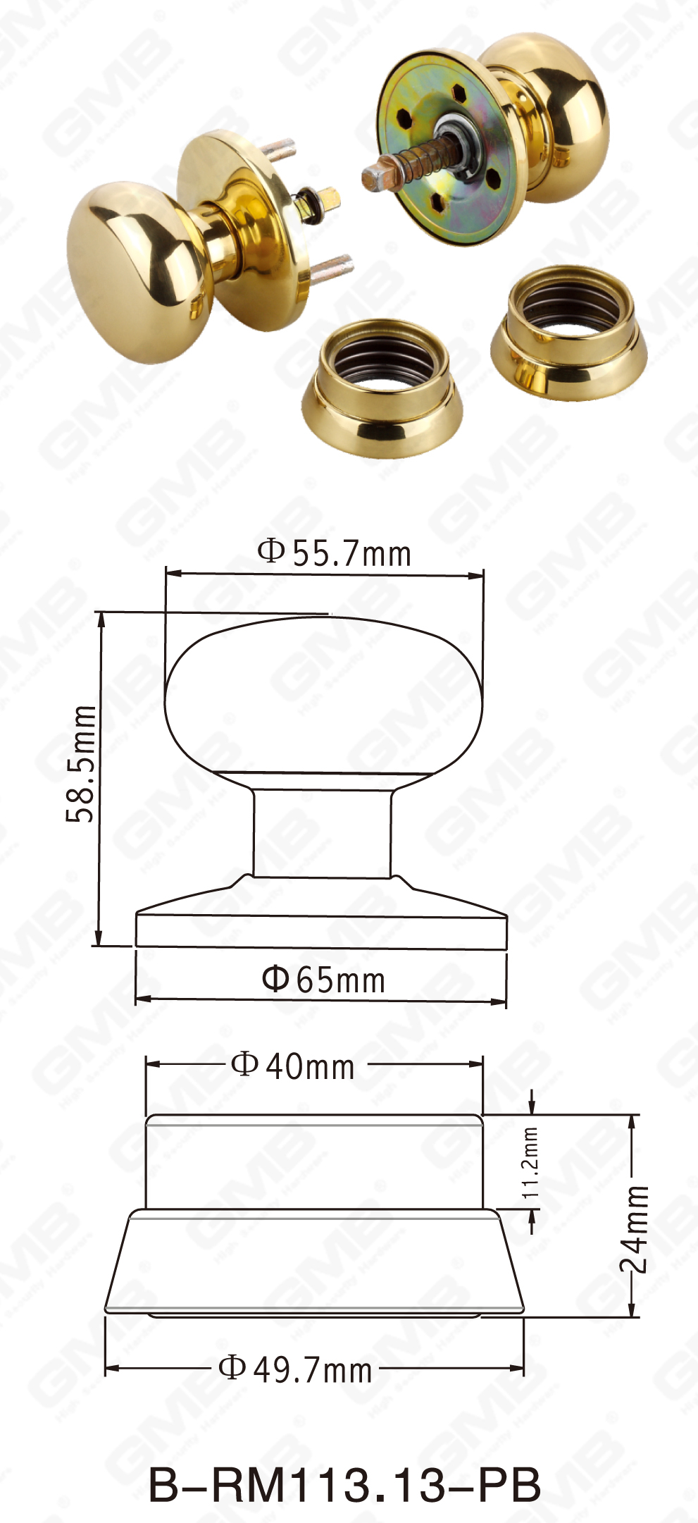 06 латунная ручка _b-rm113.13.-pb-50