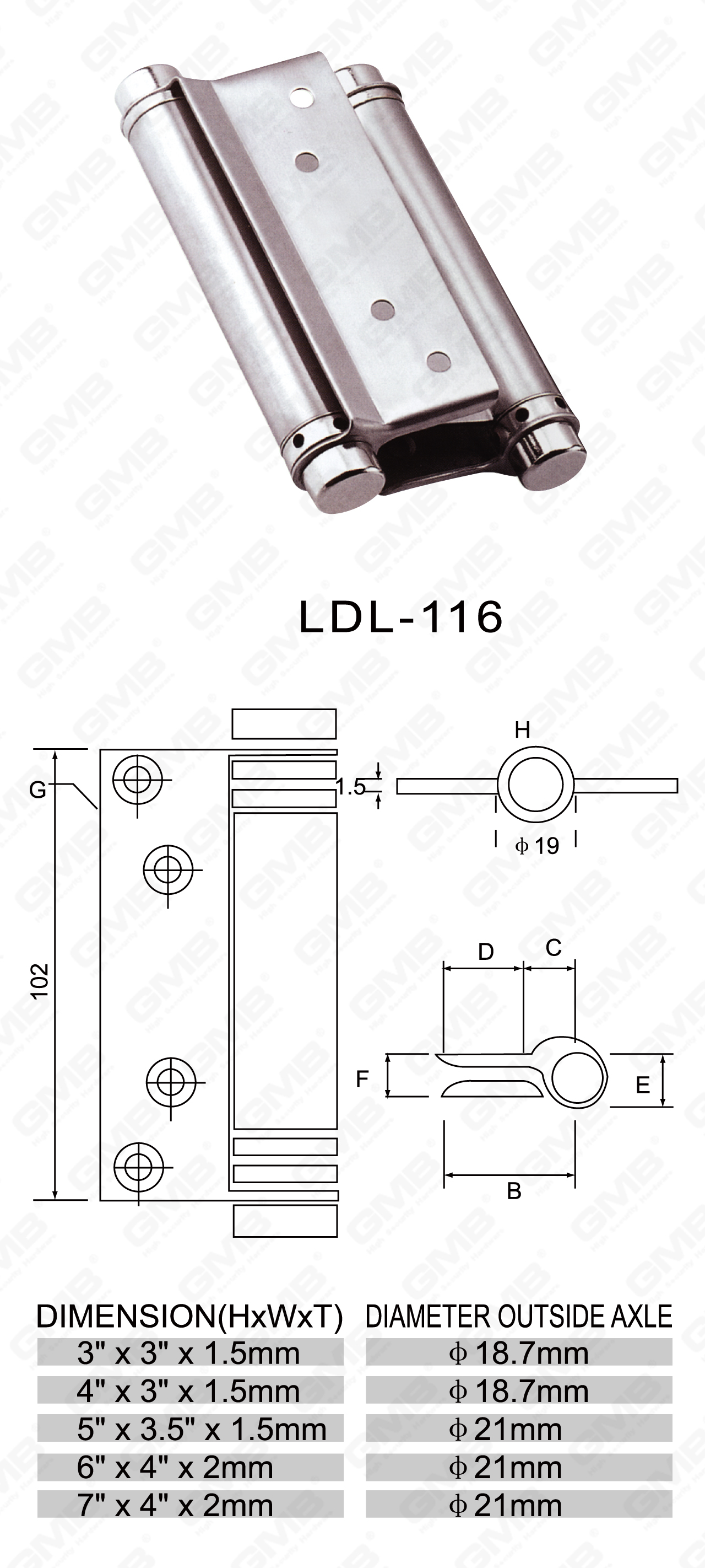 Петля из нержавеющей стали Series_LDL-116-43