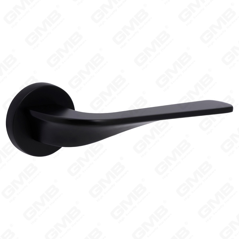 Современная простая ручка дверного замка из цельного цинкового сплава на круглой розетке (Z062402)