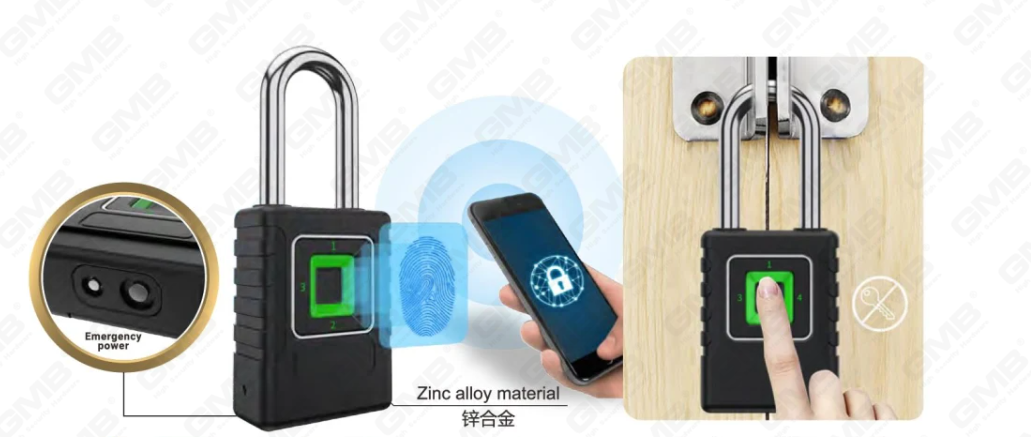 High Security Blessless Ip65 Wi -Fi Digital Finger Password Password Tuya/TT App Smart Electronic Padlock