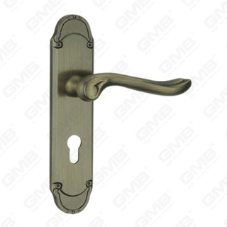 Дверная ручка Потяните деревянные дверные аппаратные ручки блокировки дверной ручки на тарелке для Mortice Lockset с помощью цинкового сплава или стальной ручки дверей (ZM585100-DAB)