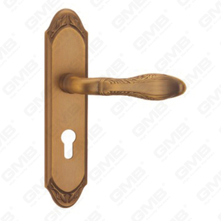 Дверная ручка Потяните деревянные дверные аппаратные ручки блокировки дверной ручки на тарелке для Mortice Lockset с помощью цинк сплава или стальной ручки дверей (CM577-C42-DYB)