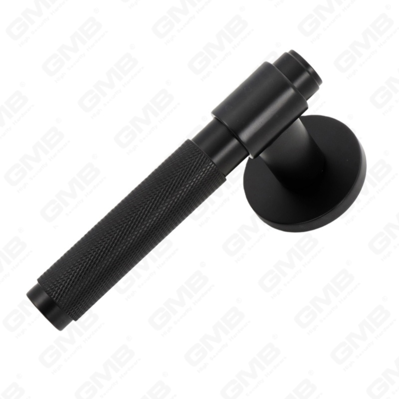 Современная простая ручка дверного замка из цельного цинкового сплава на круглой розетке (Z062411)