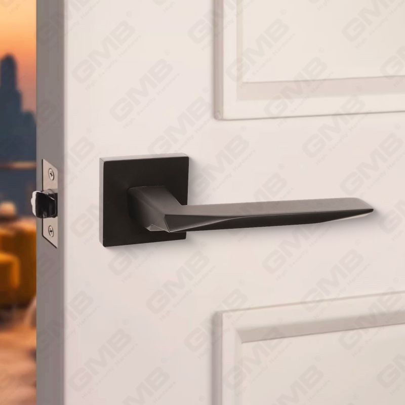 Современная простая ручка дверного замка из цельного цинкового сплава на квадратной розетке (Z072504)