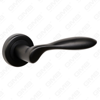 Современная простая ручка дверного замка из цельного цинкового сплава на круглой розетке (Z062420)