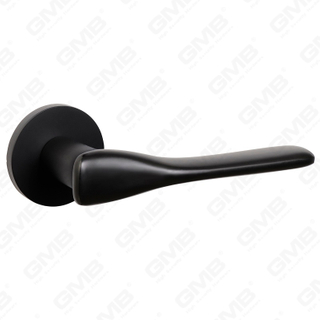 Современная простая ручка дверного замка из цельного цинкового сплава на круглой розетке (Z062419)