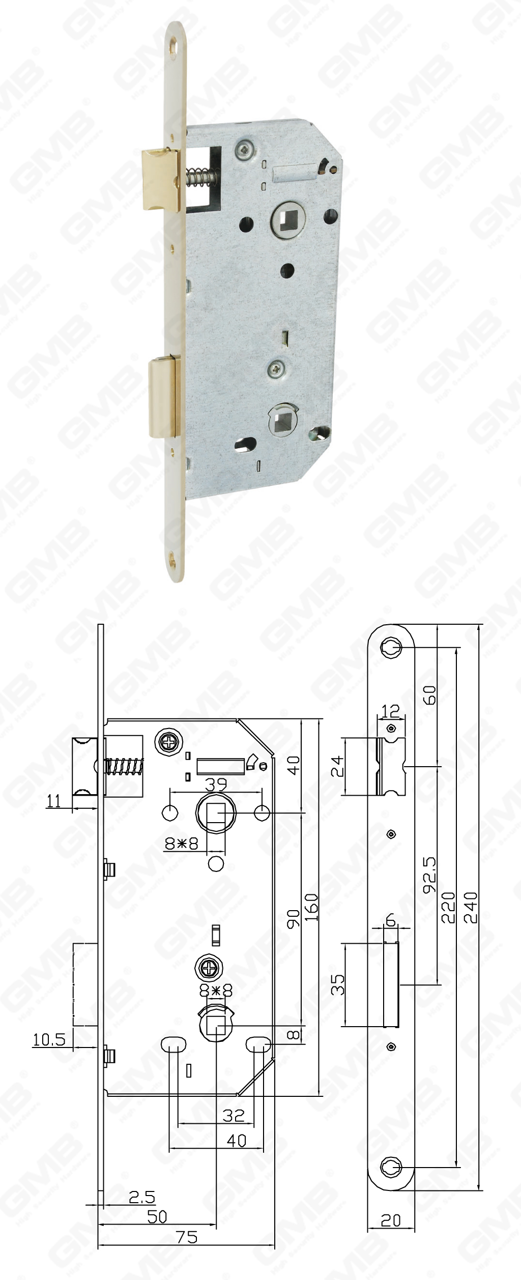 02 Замок врезной_5090B-74