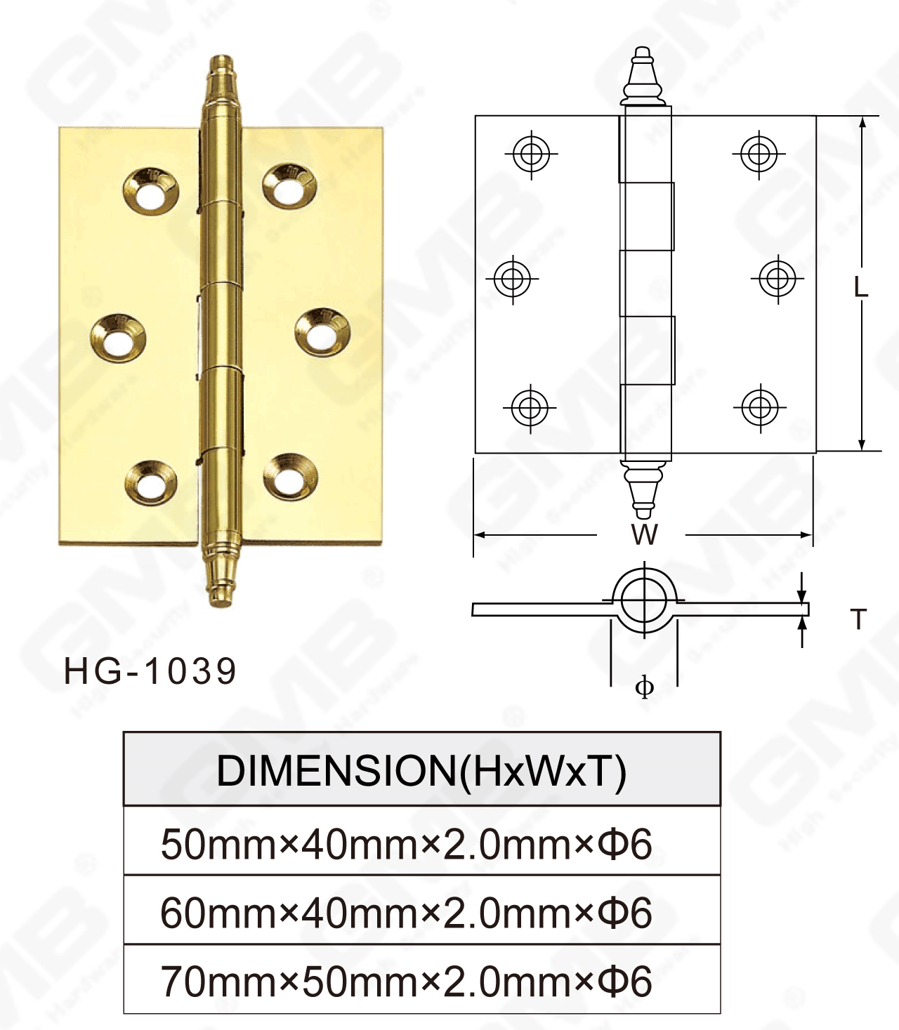 Латунная петля Series_HG-1039-79