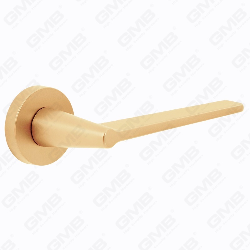 Современная простая ручка дверного замка из цельного цинкового сплава на круглой розетке (Z062403)