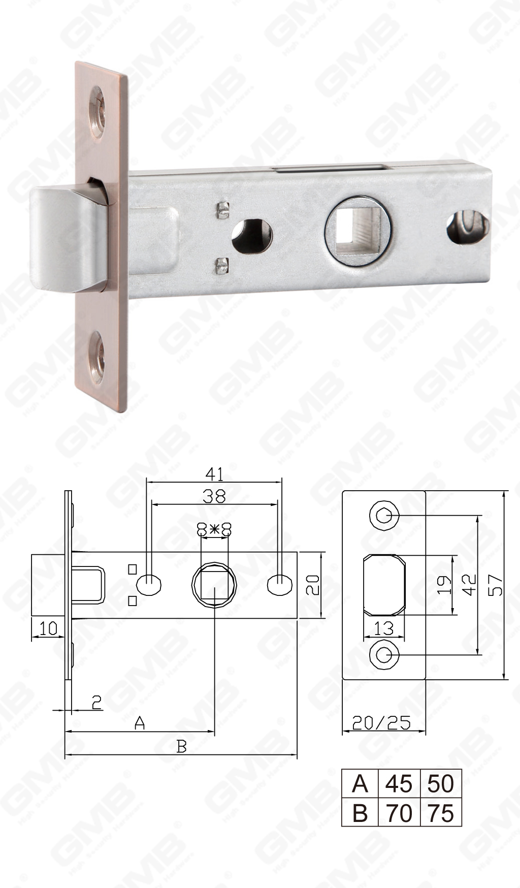 Высококачественный дверной замок с трубчатой защелкой и засовом