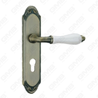Дверная ручка Потяните деревянные дверные аппаратные ручки блокировки дверной ручки на тарелке для Mortice Lockset с помощью цинкового сплава или стальной ручки двери (ZM465110-DAB)