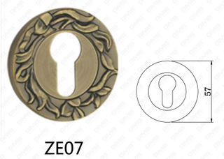 Цинковый сплав Zamak алюминиевая ручка двери круглая розетка (ZE07)