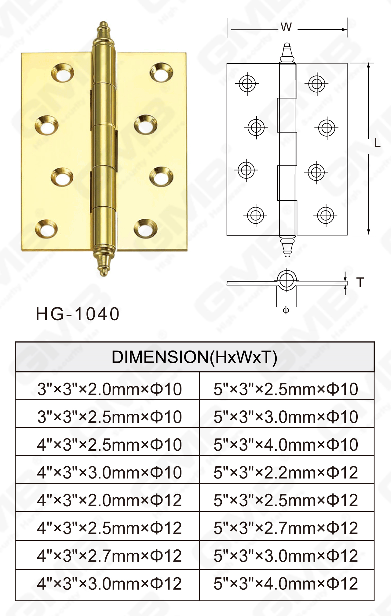 Латунная петля Series_HG-1040-81