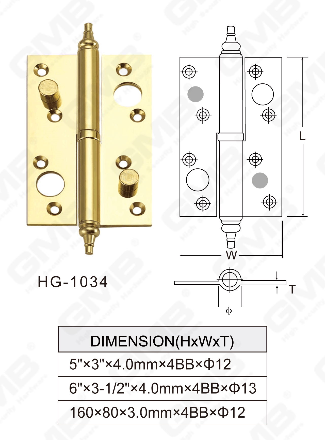 Латунная петля Series_HG-1034-73