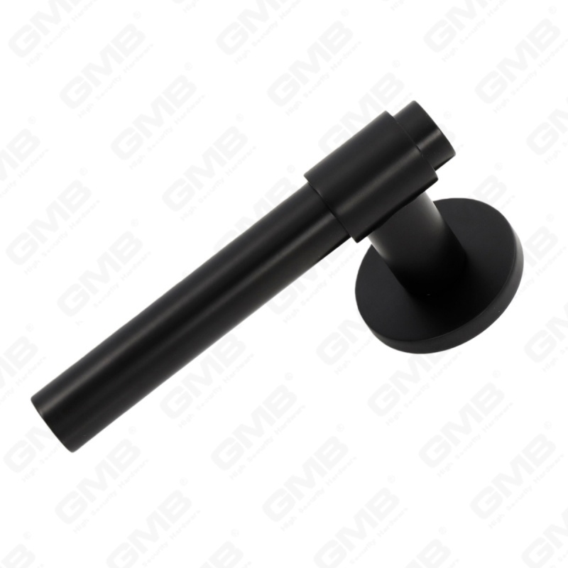 Современная простая ручка дверного замка из цельного цинкового сплава на круглой розетке (Z062410)