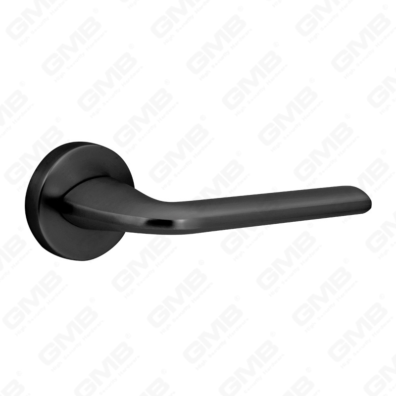 Современная простая ручка дверного замка из цельного цинкового сплава на круглой розетке (Z062401)