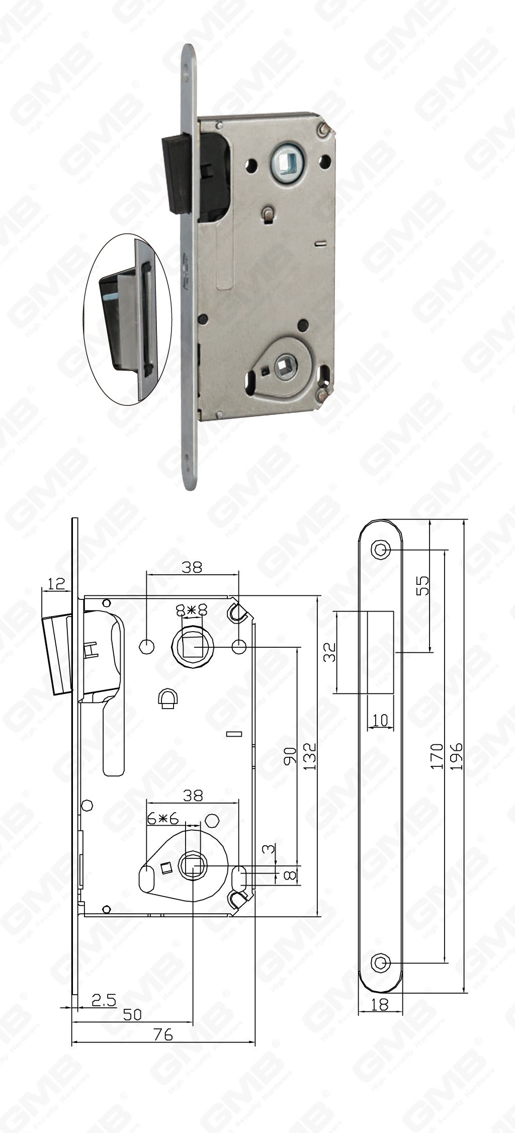02 Врезной замок第一部分_CX9050B-18
