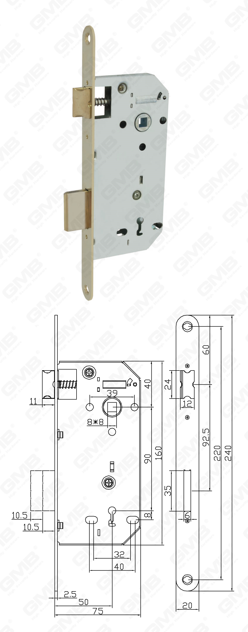 02 Замок врезной_5090K-82