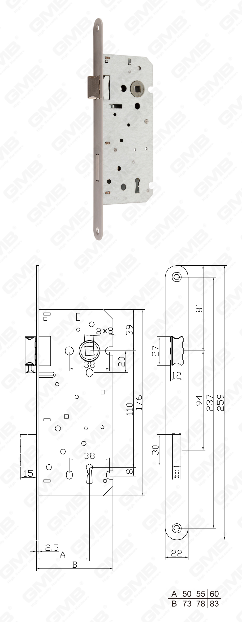 02 Замок врезной第二部分_BB110.50R-55R-60R-102