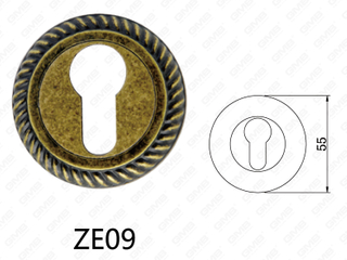 Цинковый сплав Zamak алюминиевая ручка двери круглая розетка (ZE09)