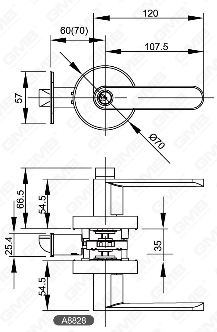 02 Трубчатый рычажный замок для тяжелых условий эксплуатации, серия 38