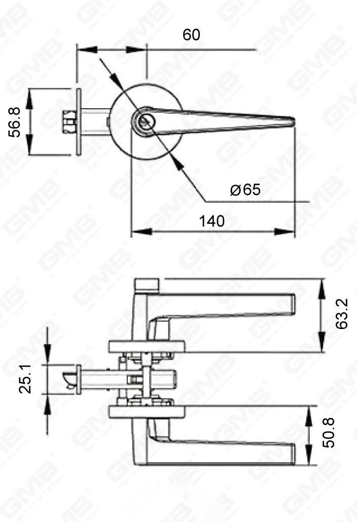 02 Трубчатый рычажный замок для тяжелых условий эксплуатации, серия 28