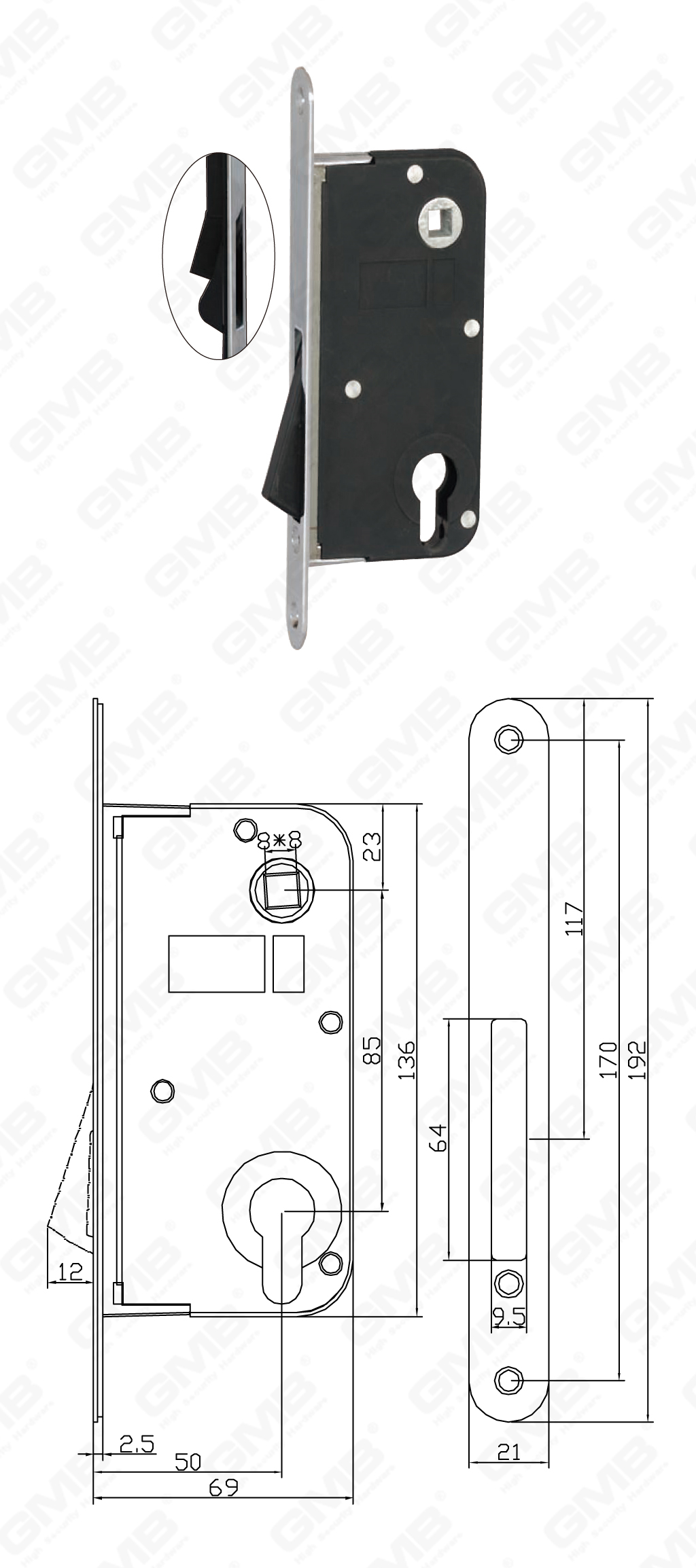 02 Врезной замок第一部分_CX8550C-A-16
