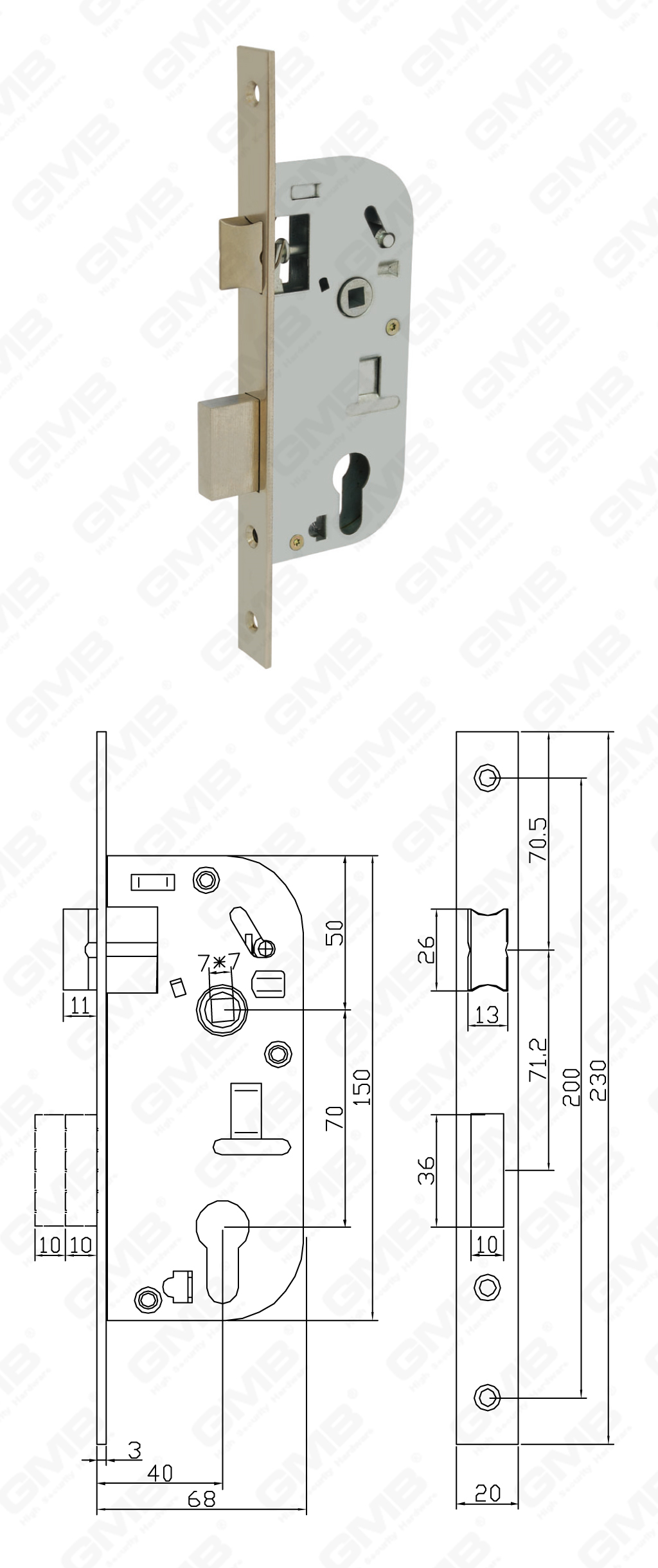02 Замок врезной第二部分_320BB-88