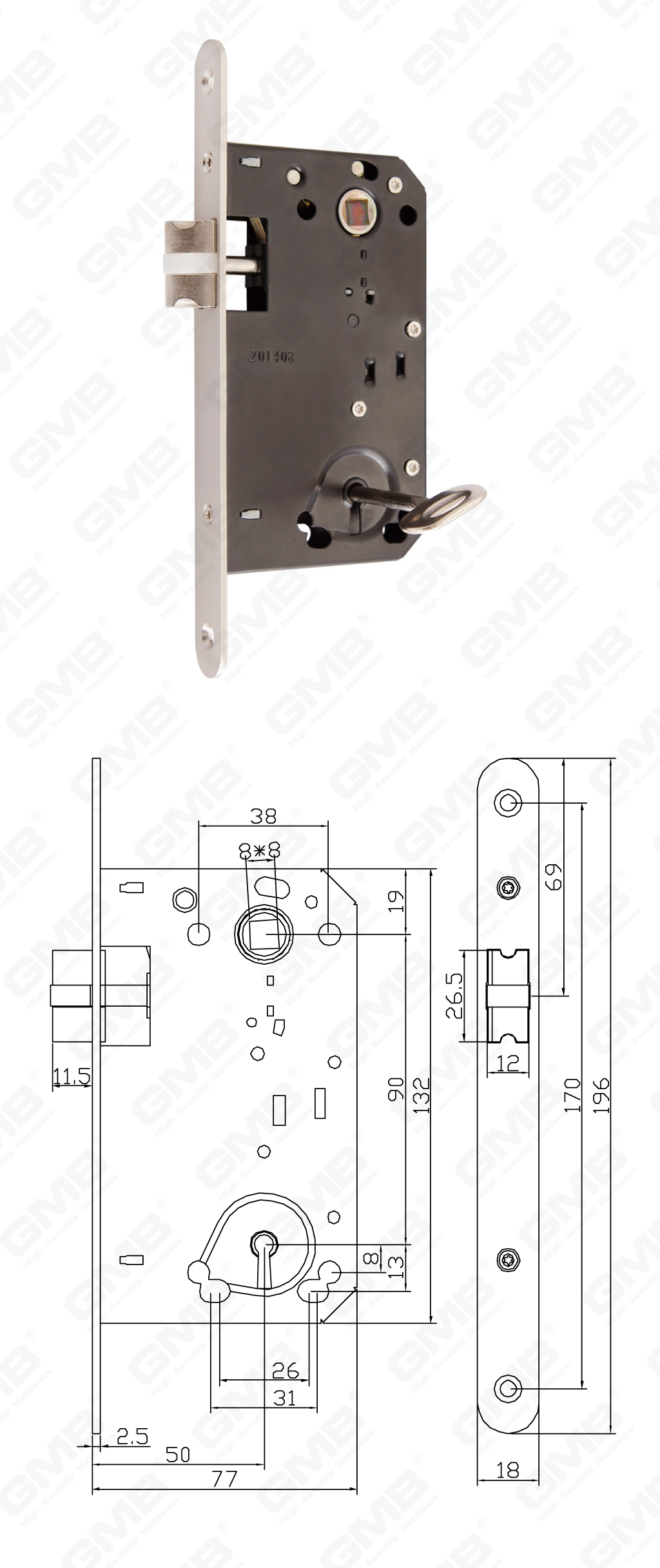 02 Замок врезной第四部分_YSL9050K-08