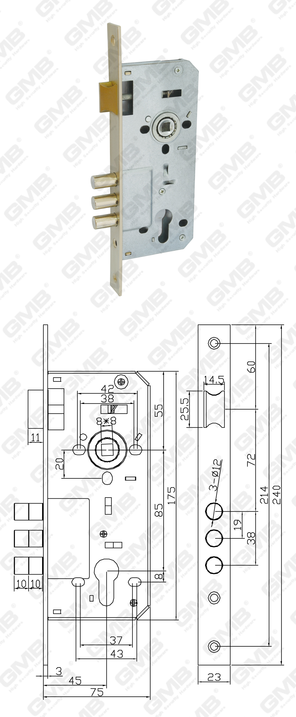 02 Замок врезной第二部分_2800R-3M-06