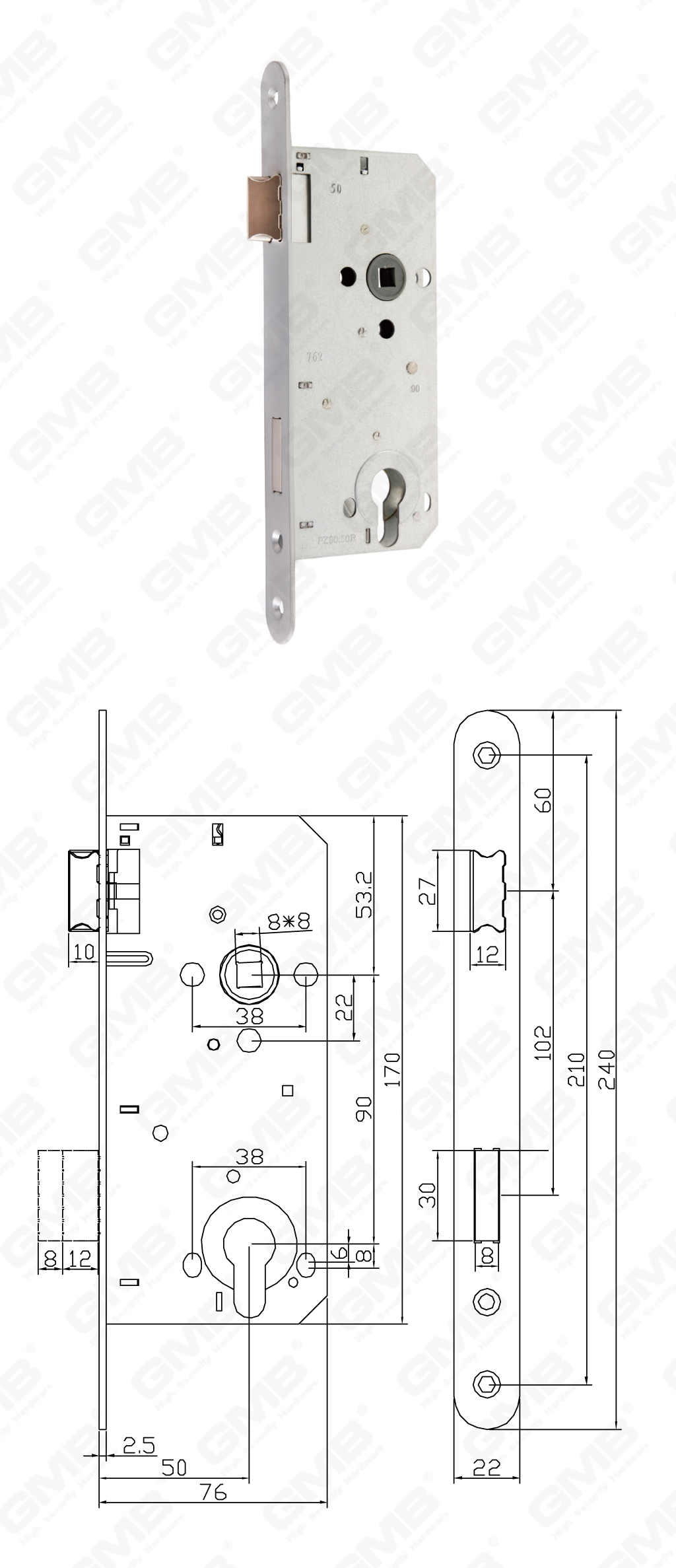 02 Замок врезной第二部分_PZ90.50R-106