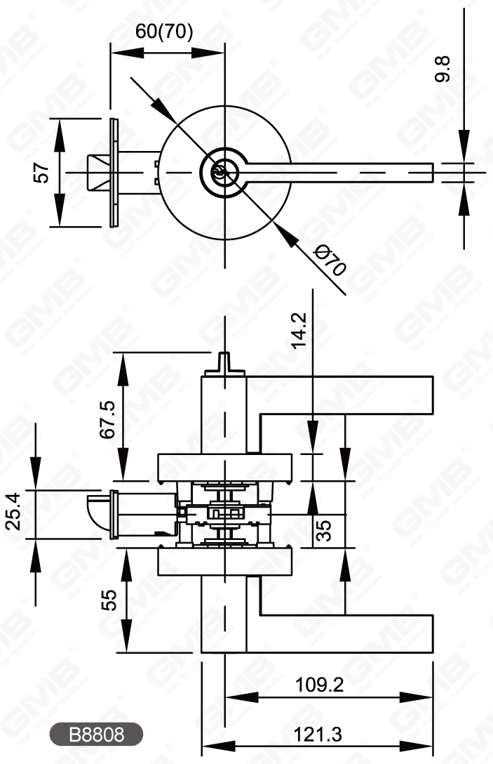 02 Трубчатый рычажный замок для тяжелых условий эксплуатации, серия 14