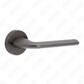 Современная простая ручка дверного замка из цельного цинкового сплава на круглой розетке (Z062401)