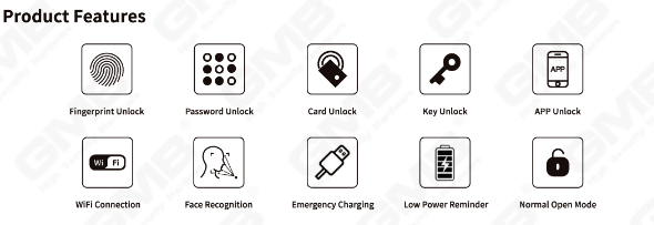 Отпечатка отпечатков пальцев/RFID/RFID/Wi-Fi/Tuya/TT App/с интеллектуальной анти-пип-цифровой интеллектуальной дверной блокировкой (830)