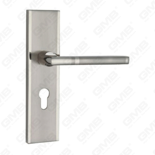 Дверная ручка Потяните деревянные дверные аппаратные ручки блокировки дверной ручки на пластине для Mortice Lockset с помощью цинк сплава или стальной ручки дверей (CM581-C25-K)