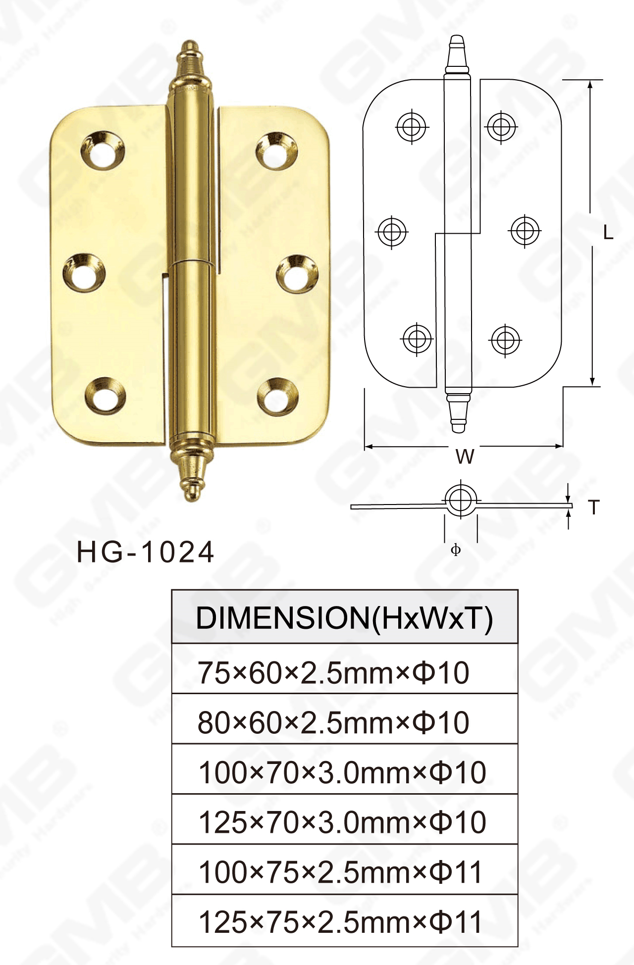 Латунная петля Series_HG-1024-53