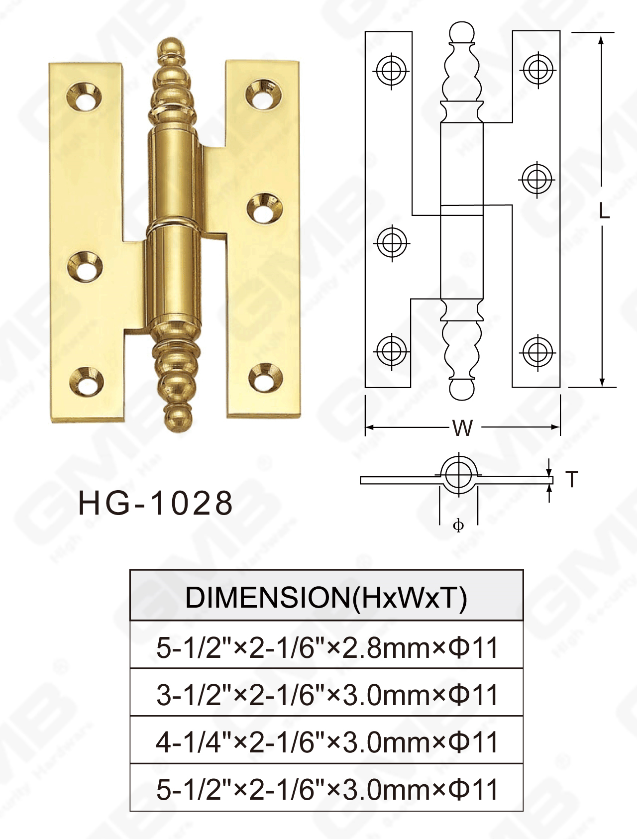 Латунная петля Series_HG-1028-61