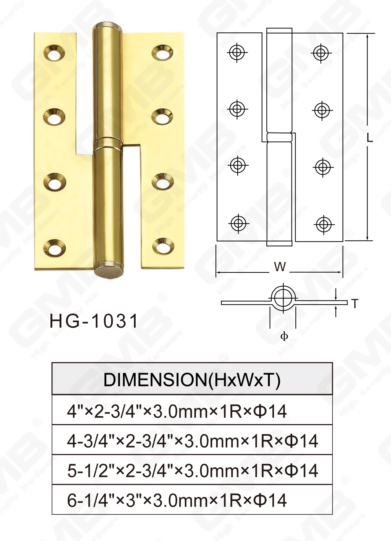 Латунная петля Series_HG-1031-67