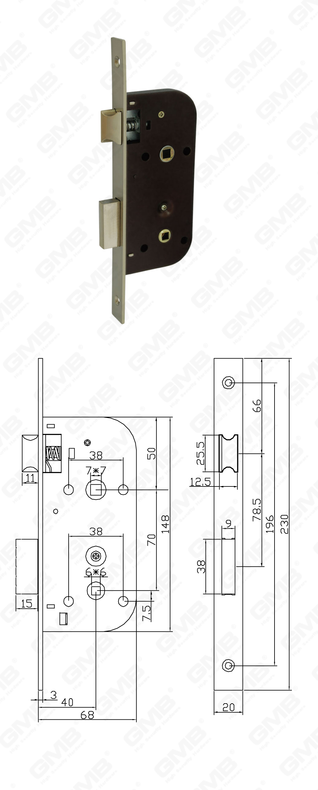 02 Замок врезной第二部分_9040B-40