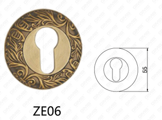 Цинковый сплав Zamak алюминиевая ручка двери круглая розетка (ZE06)